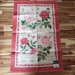 Floral Kitchen Towel by Ulster Weavers - Pink and Cream